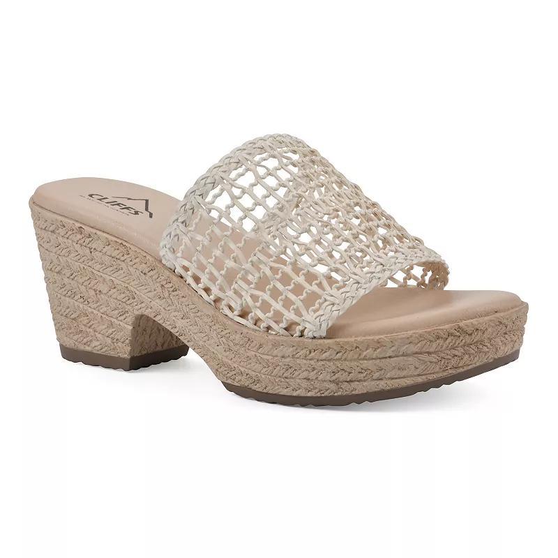 Cliffs by White Mountain Biankka Womens Platform Woven Slide Sandals Ivory Product Image