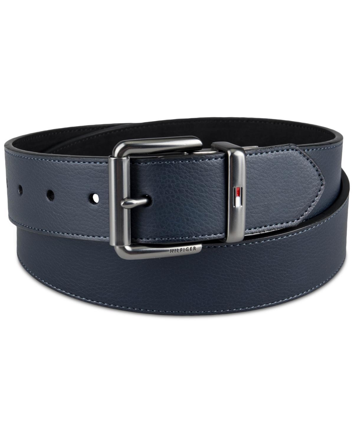 Tommy Hilfiger Mens Two-In-One Reversible Casual Matte and Pebbled Belt - Brown Product Image