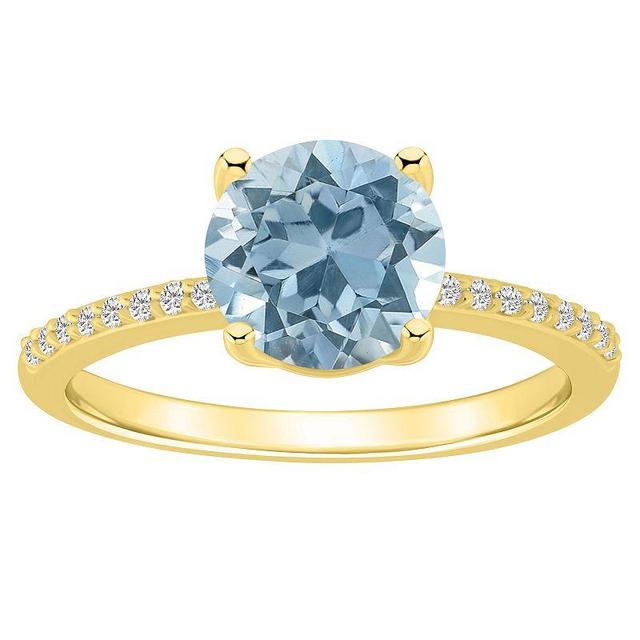 Alyson Layne 14k Gold Sky Blue Topaz & 1/10 Carat T.W. Diamond Ring, Womens Product Image