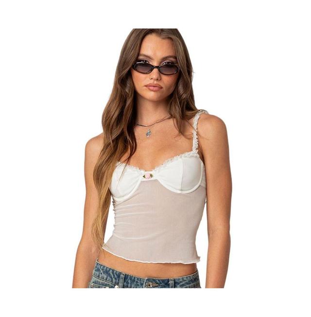 EDIKTED Lidia Sheer Mesh Bra Top Product Image