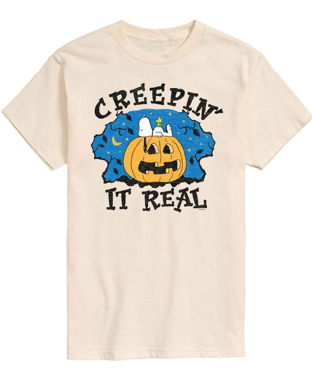 Airwaves Mens Peanuts Creepin It Real T-shirt - Beige Product Image