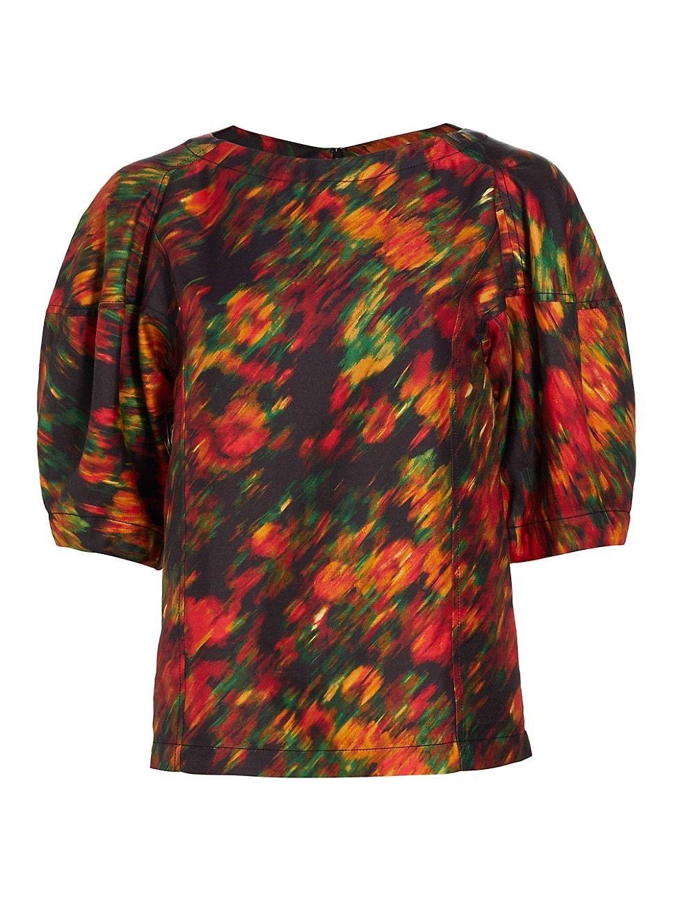 Womens Flowers In Motion Silk & Cotton-Blend Top Product Image