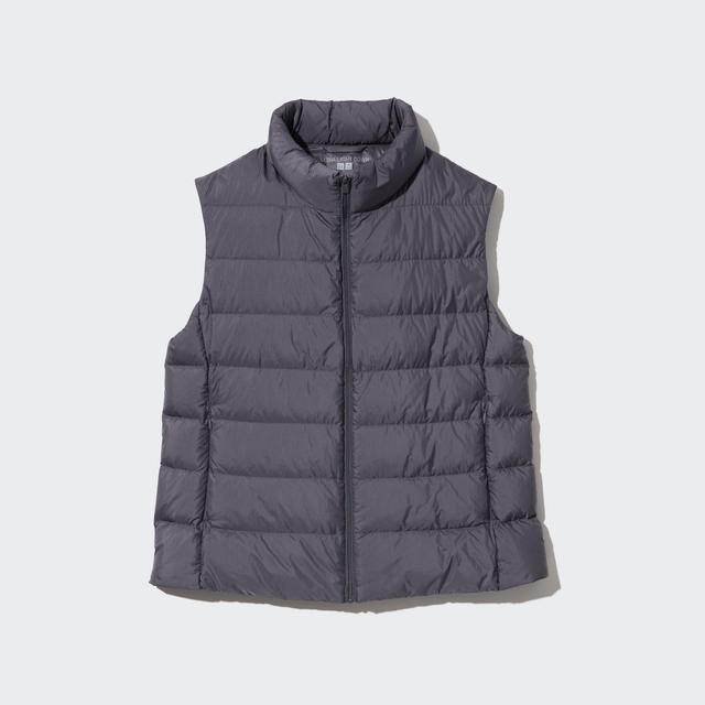 Womens Ultra Light Down Vest with Anti-Static Gray Large UNIQLO US Product Image