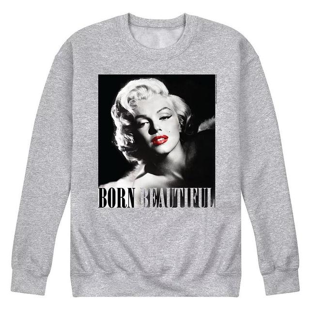 Mens Marilyn Monroe Born Beautiful Sweatshirt Product Image