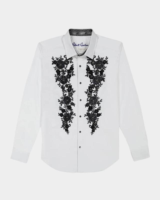 Mens Limited Edition Floral Embroidered Sport Shirt Product Image