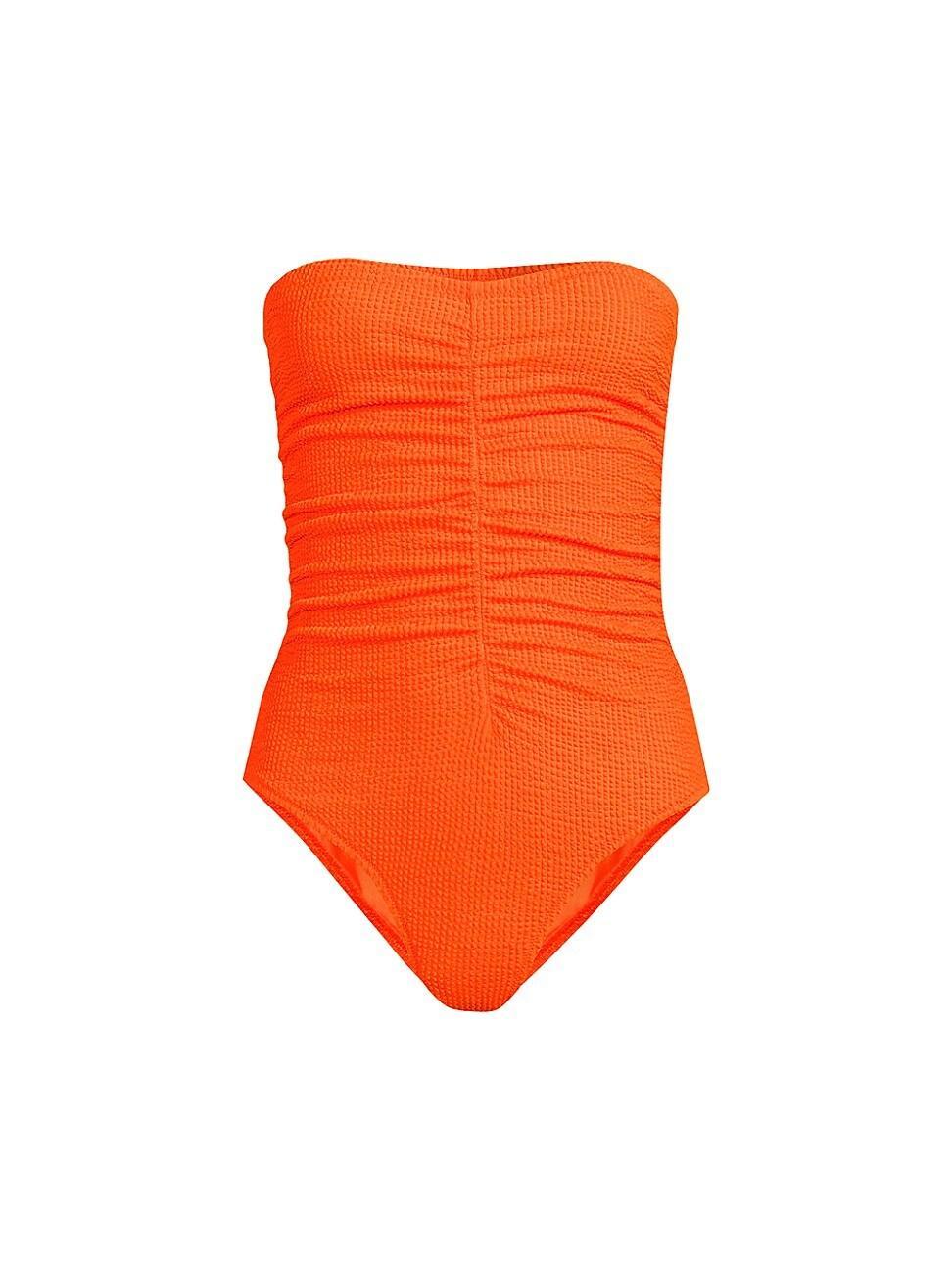 Womens Ruched Strapless One-Piece Swimsuit Product Image