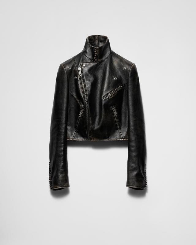 Leather biker jacket Product Image