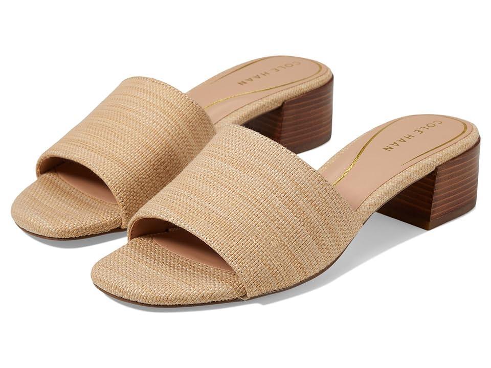 Cole Haan Calli Single Band Block Heel Sandal 40 mm (Raffia) Women's Shoes Product Image