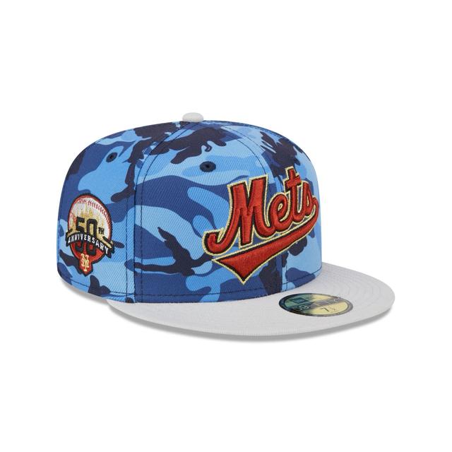 New York Mets Blue Camo 59FIFTY Fitted Hat Male Product Image