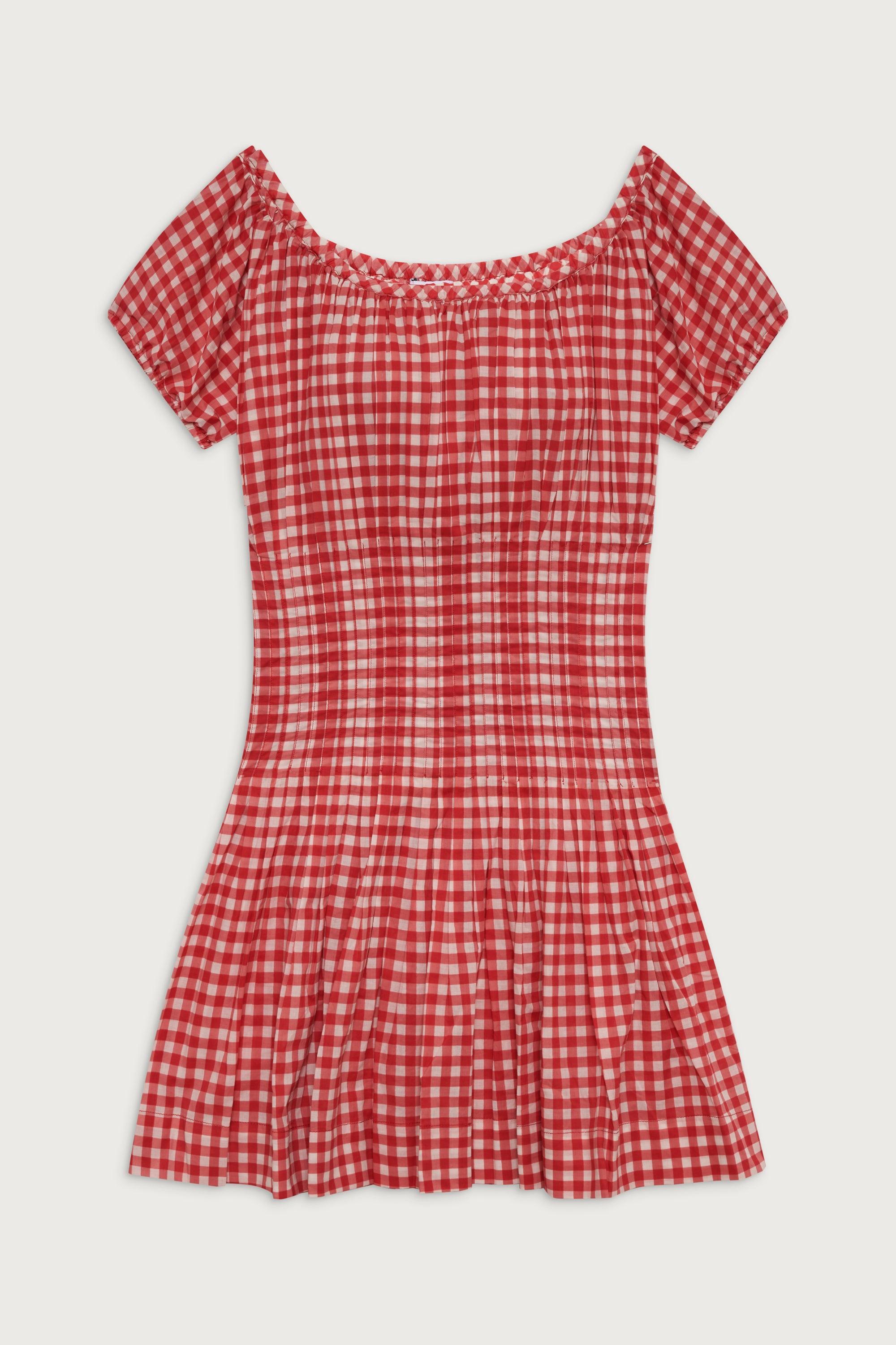 Sadie Gingham Mini Dress -  Cherry Gingham Product Image