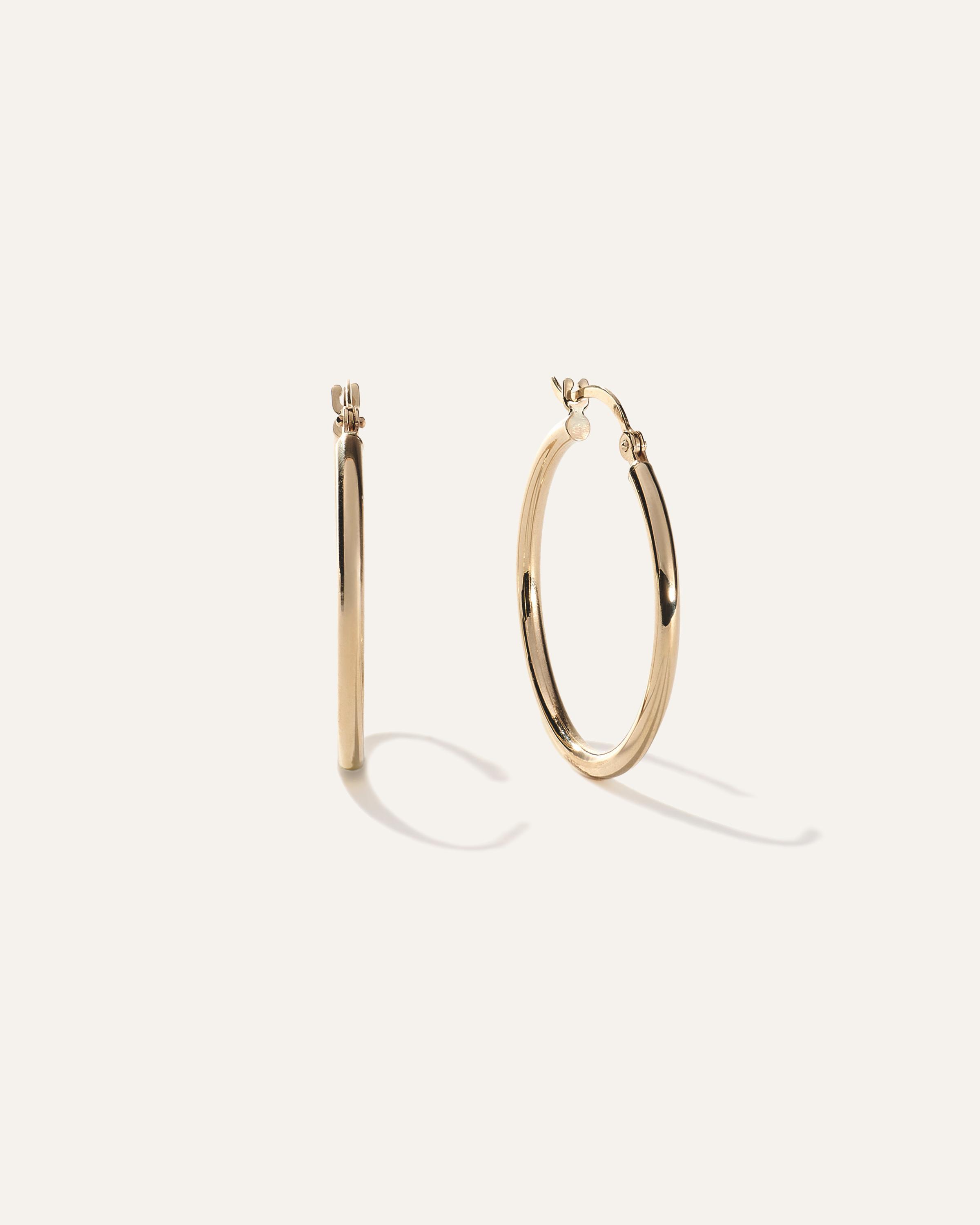 14K Gold 2mm Tube Hoops Product Image