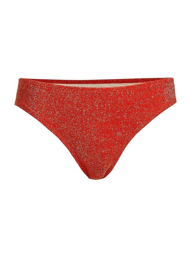 Womens Metallic Mid-Rise Bikini Bottom Product Image