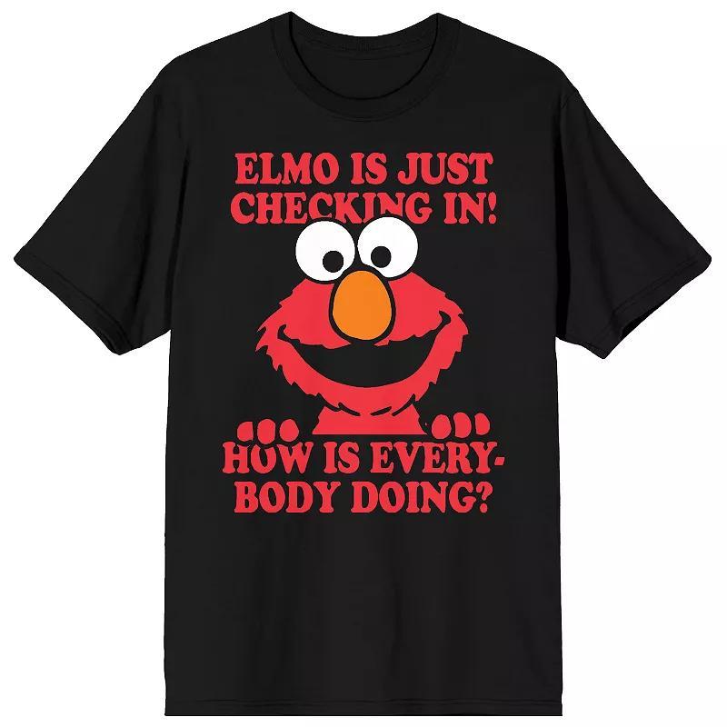 Mens Sesame Street Elmo Is Just Checking In Tee Product Image