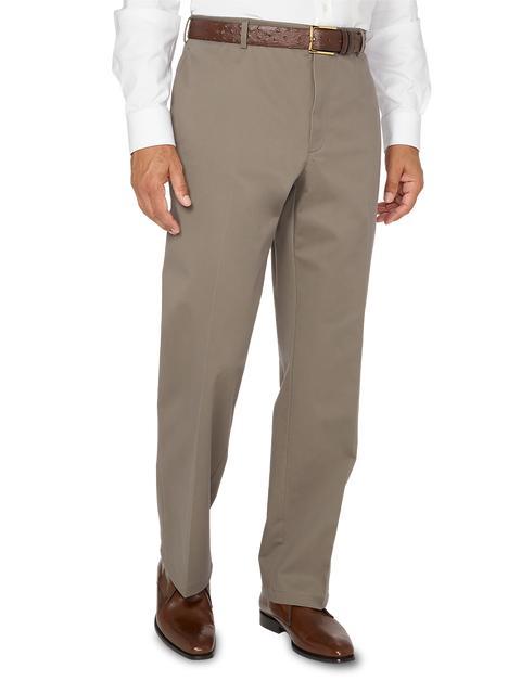 Impeccable Flat Front Pant Non-iron Smart Stretch Waistband - Slate Brown Product Image