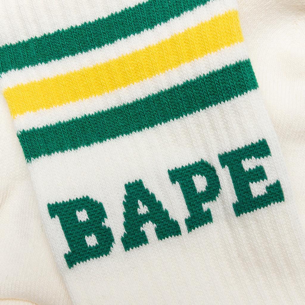 Bape Stripe Socks - Green/Yellow Male Product Image