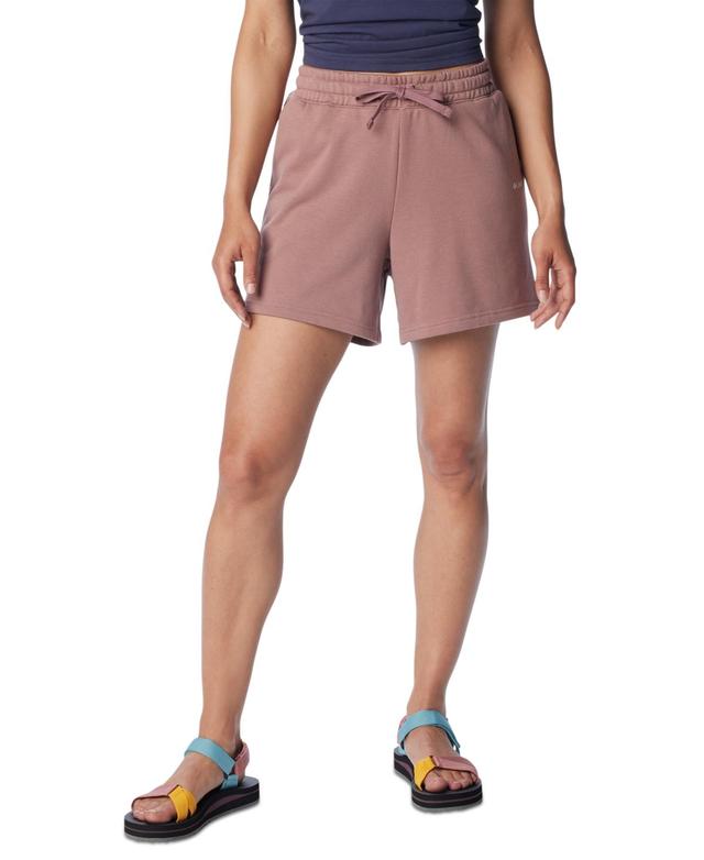 Womens Columbia Trek French Terry Shorts White Product Image