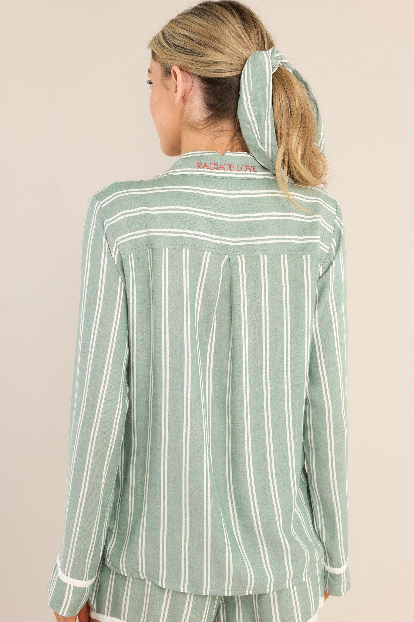 PJ Salvage Stripe Hype Sage PJ Top Product Image