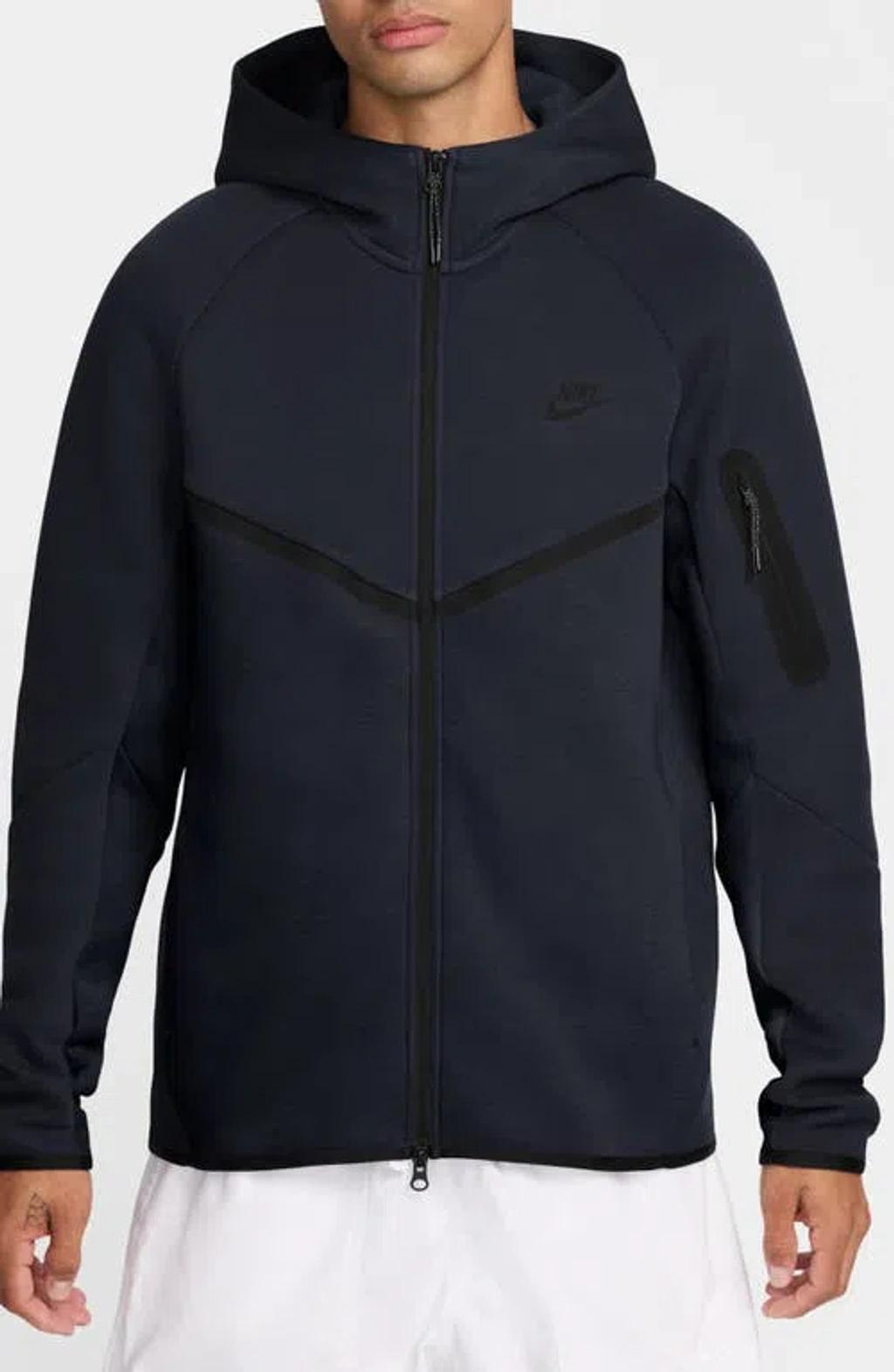 NIKE Mens  Tech Fleece Full-zip Windrunner Hoodie In Black/obsidian Product Image