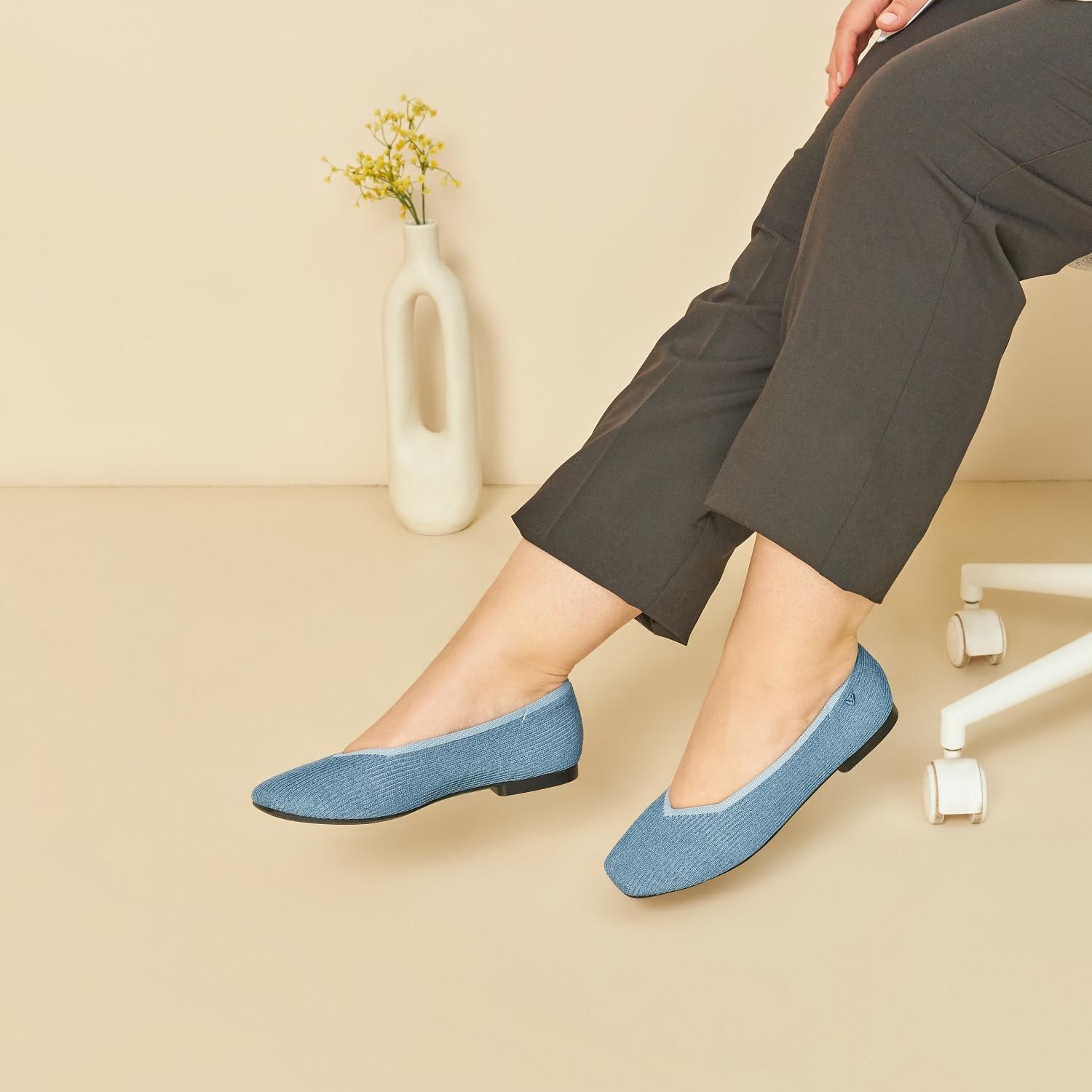 Square-Toe V-Cut Flats (Margot 2.0) Product Image