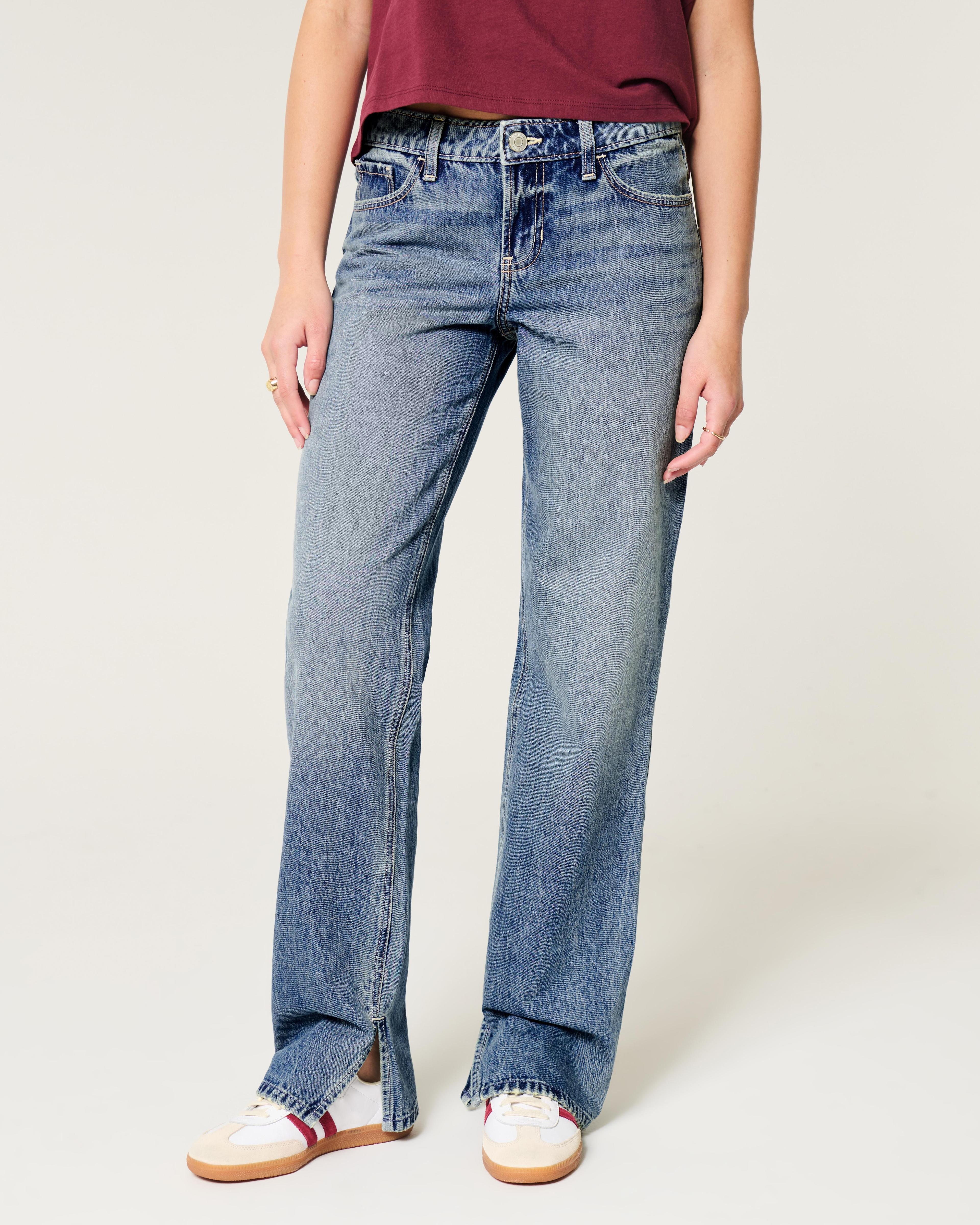 Low-Rise Medium Wash Loose Jeans Product Image