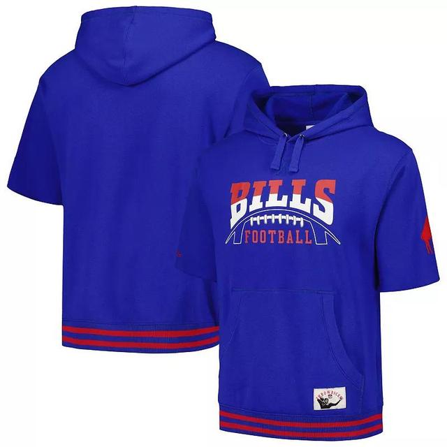 Mens Mitchell & Ness Royal Buffalo Bills Pre-Game Short Sleeve Pullover Hoodie Product Image