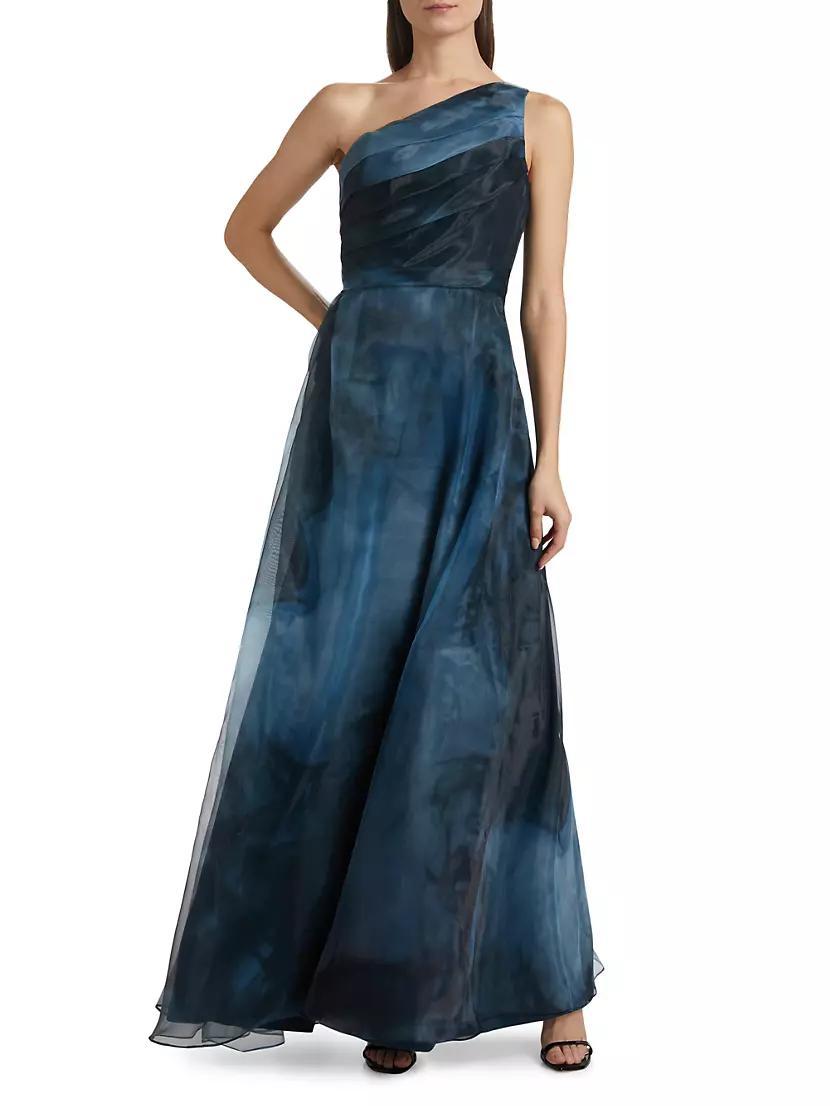 Printed Organza Asymmetric Gown Product Image