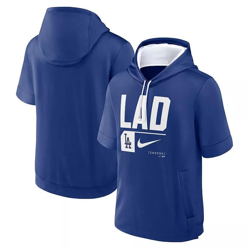 Mens Nike Royal Los Angeles Dodgers Tri Code Lockup Short Sleeve Pullover Hoodie Product Image