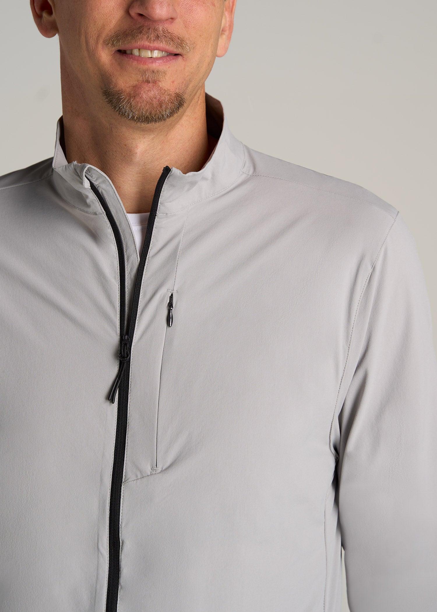 Tall Men's Softshell Jacket for Outdoor Training in Light Grey Male Product Image