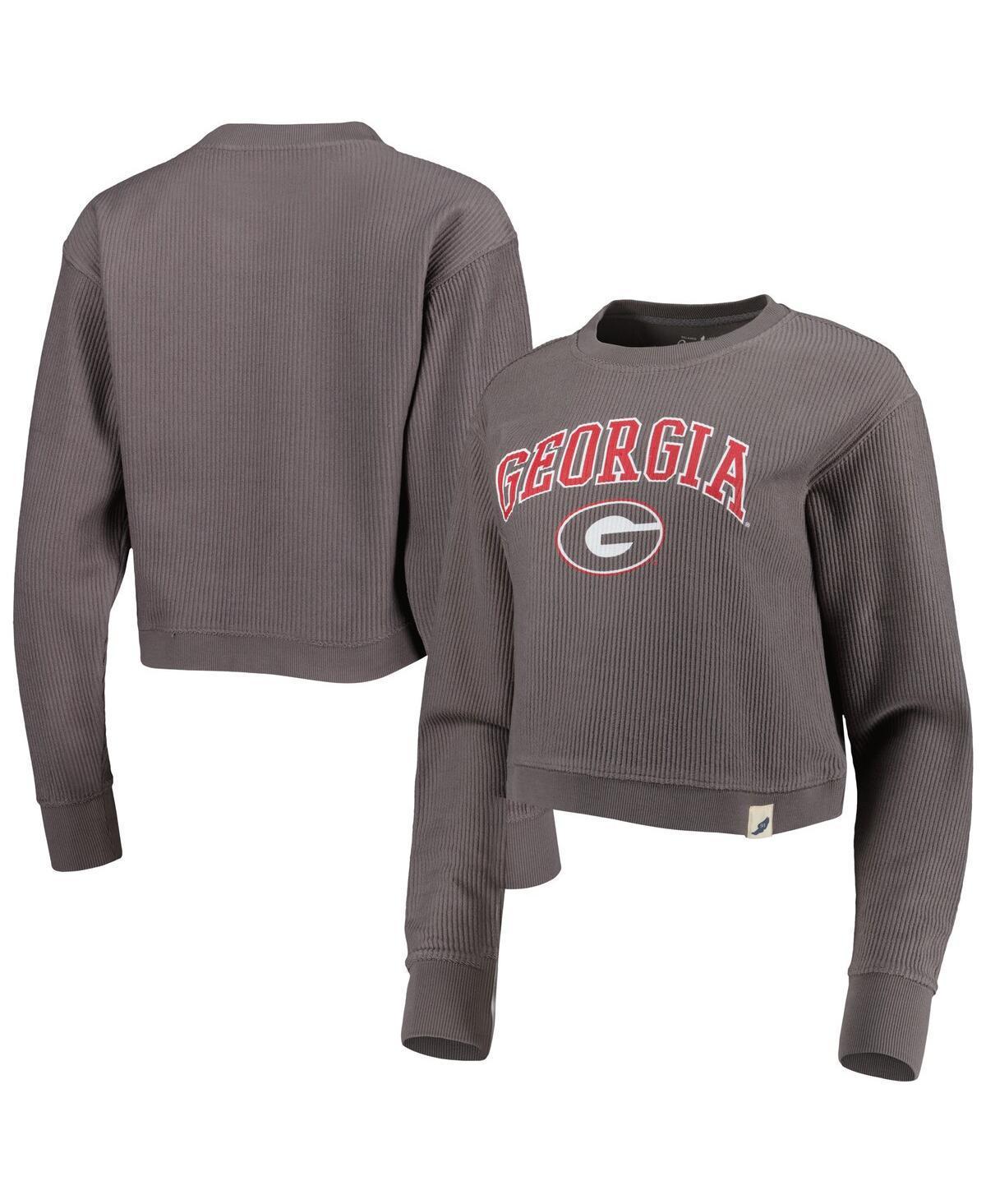 Womens League Collegiate Wear Gray Georgia Bulldogs Classic Campus Corded Timber Sweatshirt Product Image