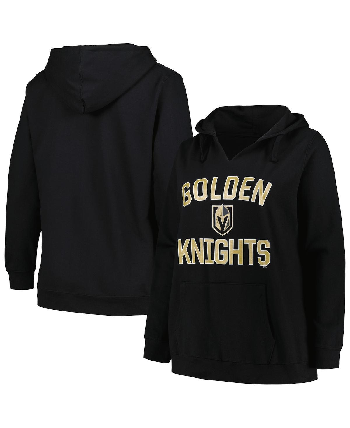 Womens Profile Black Vegas Golden Knights Plus Size Arch Over Logo Pullover Hoodie Product Image