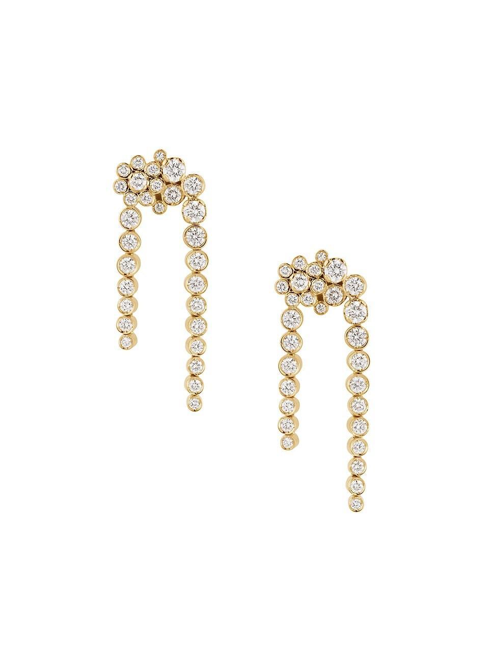 Womens Petite Fontaine 18K Gold & Diamond Single-Earring Product Image