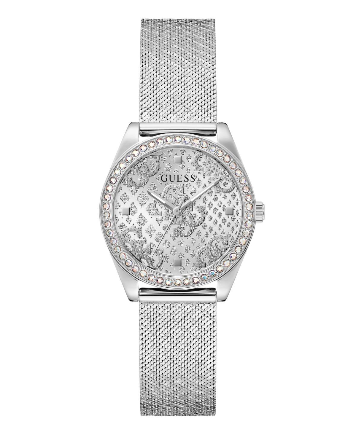 Guess Womens Analog Silver Mesh Watch 32mm Product Image