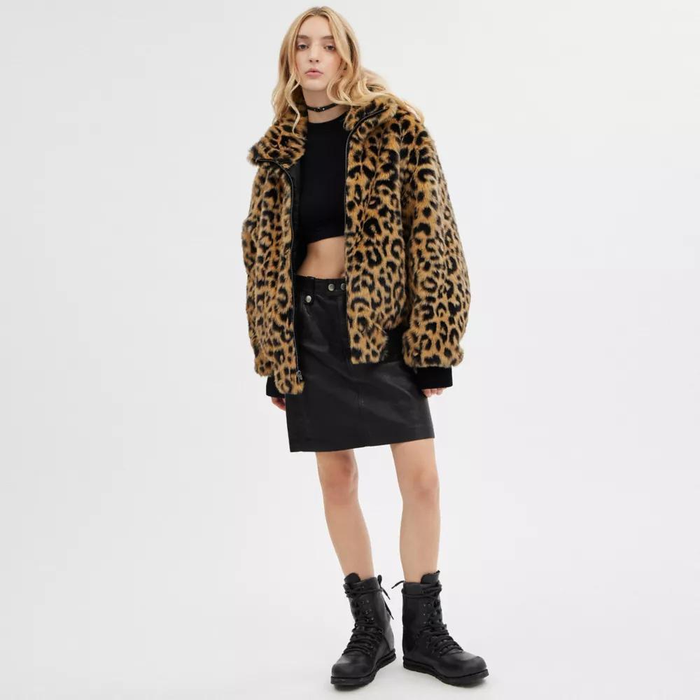 Printed Faux Fur Jacket Product Image