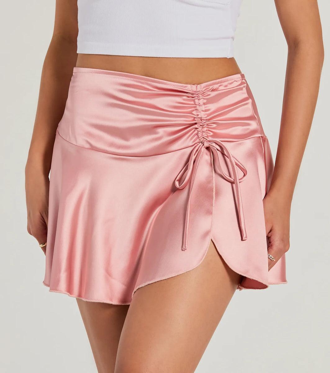 Sweetest Ever Bow Detail Satin Mini Skirt product image