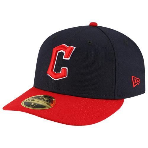 New Era Mens Cleveland Indians New Era Guardians 59Fifty Authentic Collection Cap - Mens Navy/Red Product Image