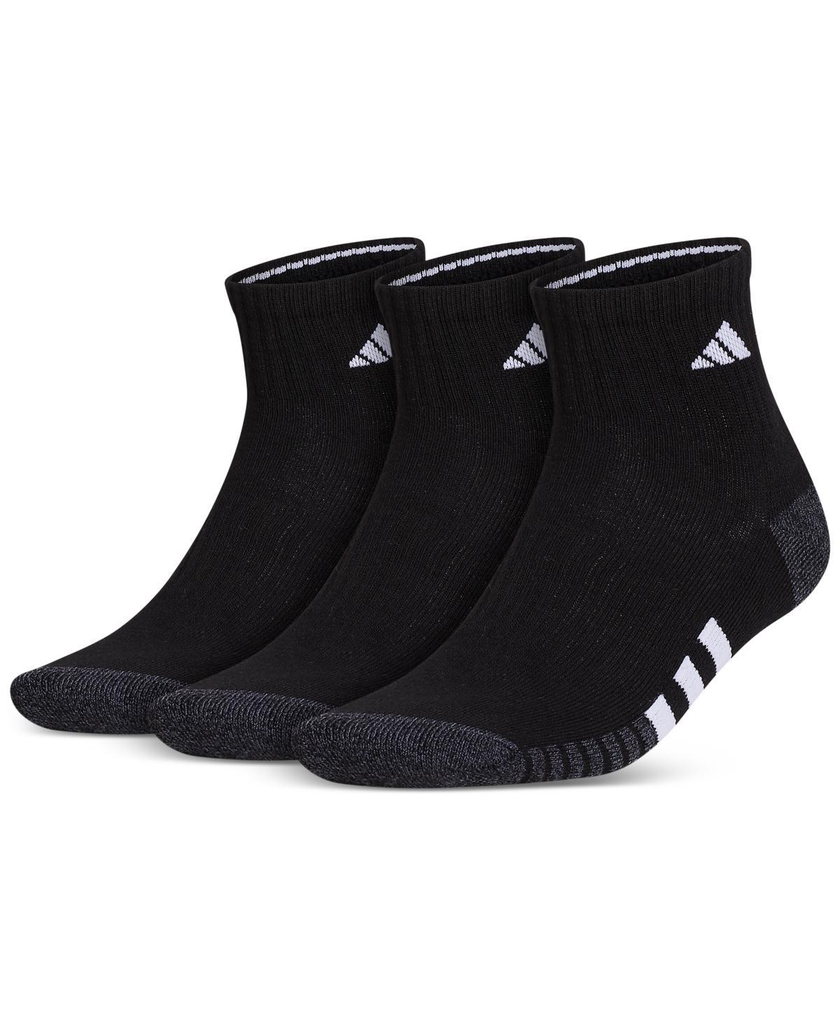 adidas Mens 3-pk. Cushioned Quarter Logo Socks Product Image