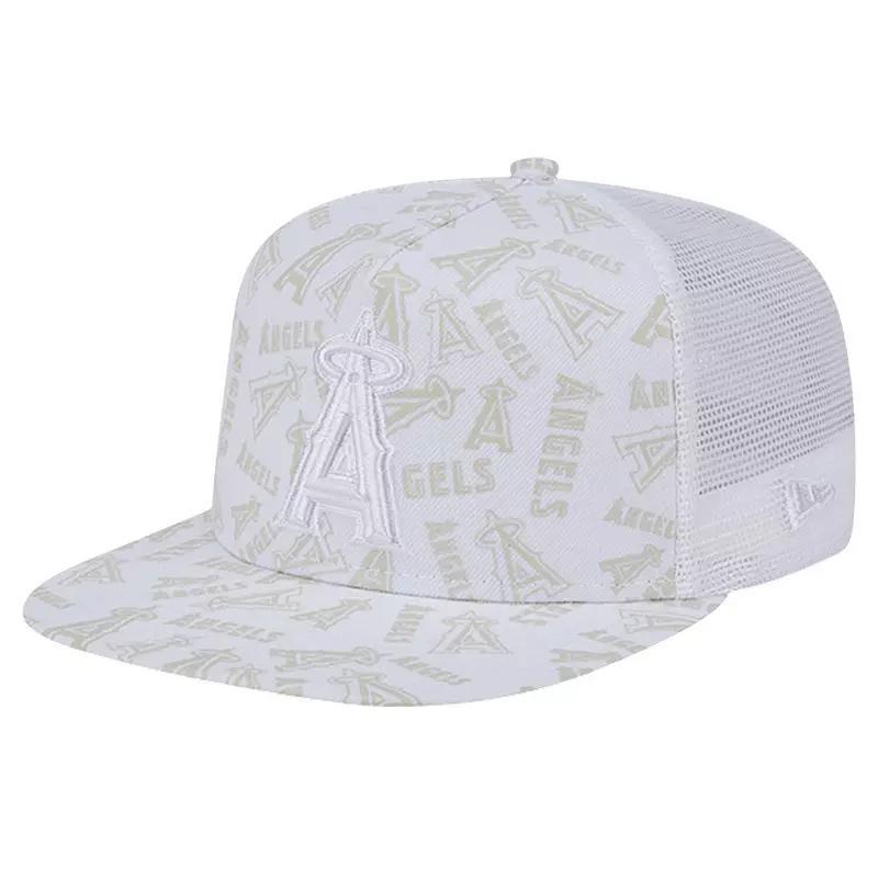 Mens New Era Los Angeles Angels Logo Dunes A-Frame Trucker 9FIFTY Snapback Hat Product Image