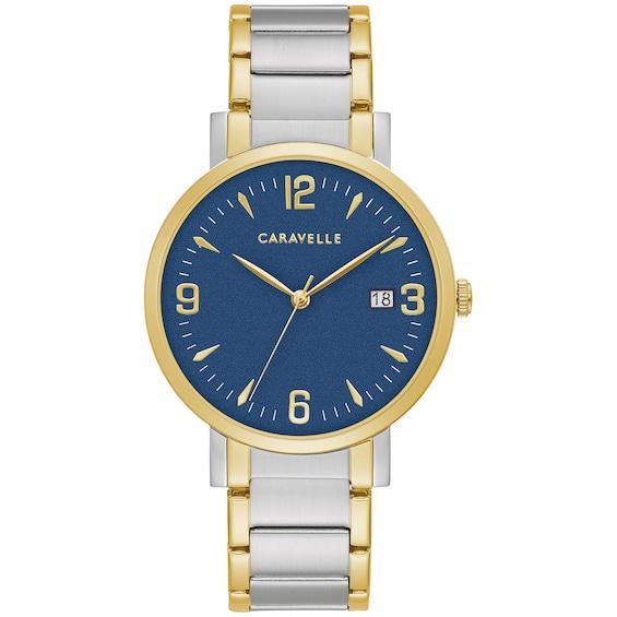 Men's Caravelle by Bulova Two-Tone Watch with Blue Dial (Model: 45A149) Product Image