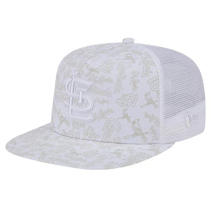 New Era Mens White St. Louis Cardinals Logo Dunes A-Frame Trucker 9FIFTY Snapback Hat Product Image