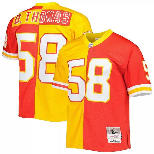 Mens Mitchell & Ness Derrick Thomas Red, Gold Kansas City Chiefs 1994 Split Legacy Replica Jersey - Red, Gold Product Image