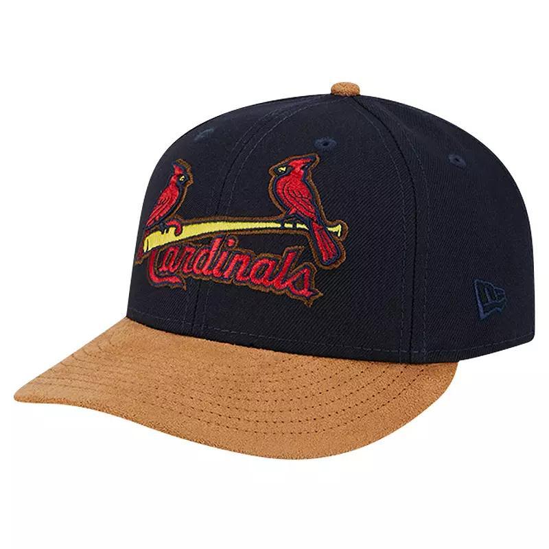 Mens New Era St. Louis Cardinals Team Suede Visor Low Profile 59FIFTY Fitted Hat Blue Product Image