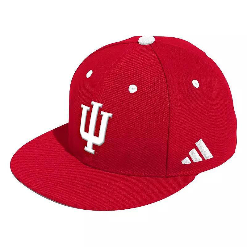 Mens adidas Crimson Indiana Hoosiers On-Field Baseball Fitted Hat Product Image