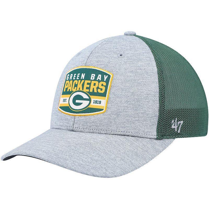 Mens 47 Heathered Gray/Green Green Bay Packers Motivator Flex Hat Product Image