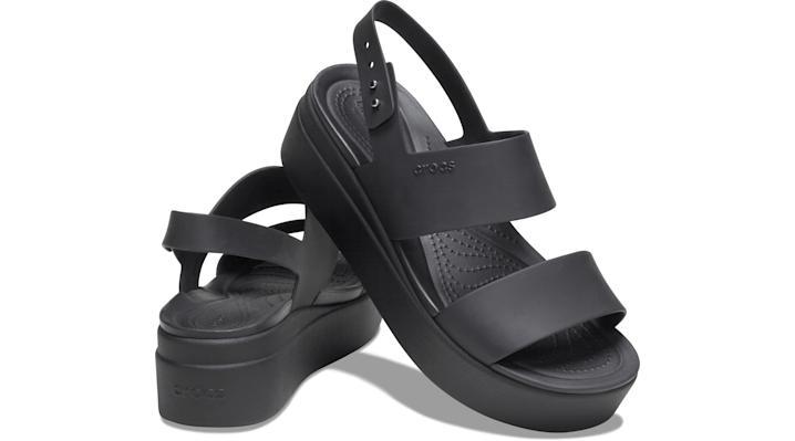 Crocs Brooklyn Low Wedge (Black/Mushroom) Women's Wedge Shoes Product Image