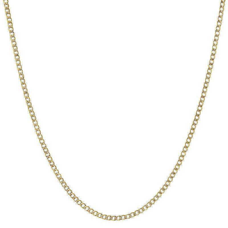 Jordan Blue 14k Gold Curb Chain Necklace, Womens Yellow Product Image