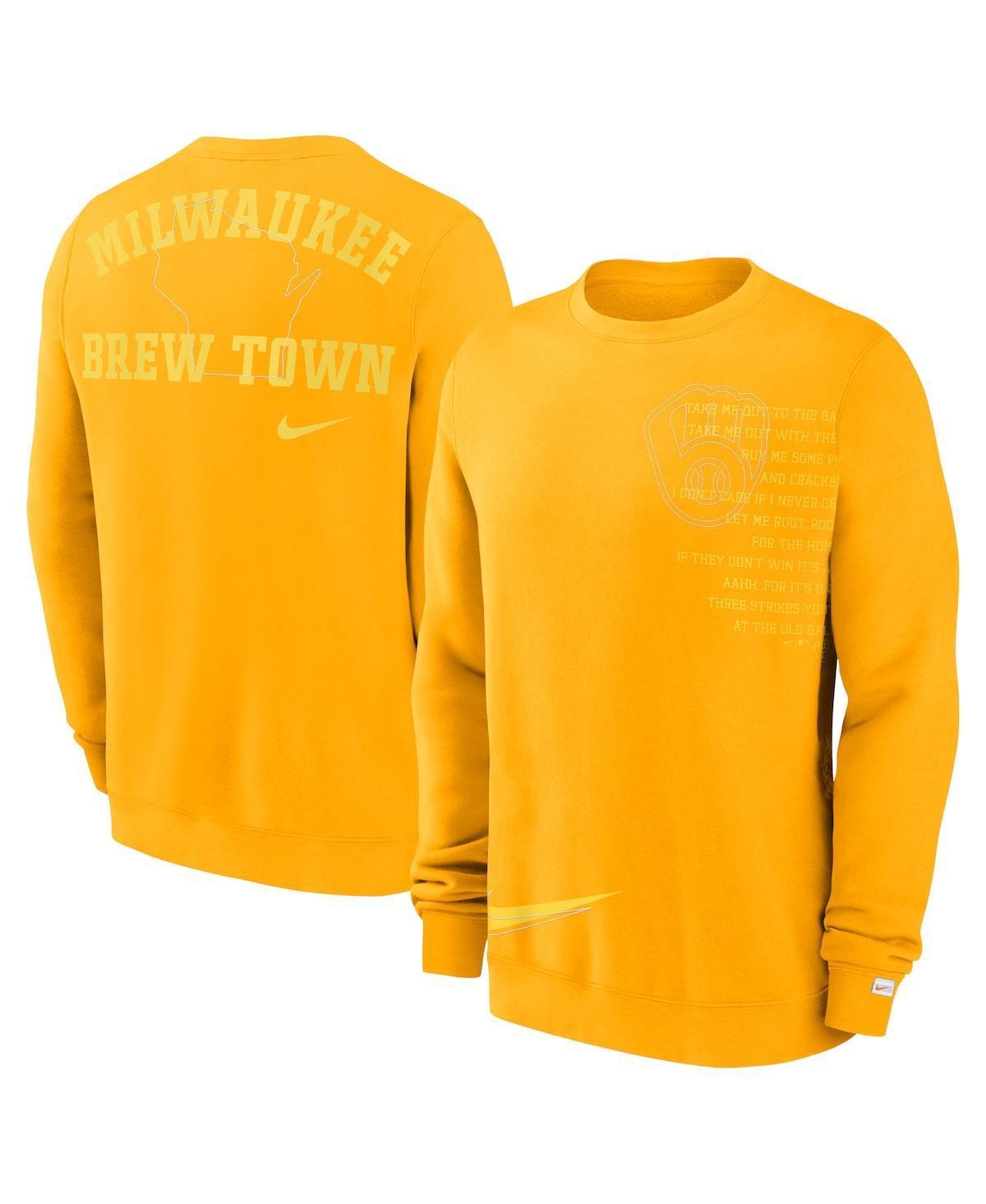 Mens Nike Milwaukee Brewers Statement Ball Game Fleece Pullover Sweatshirt Product Image