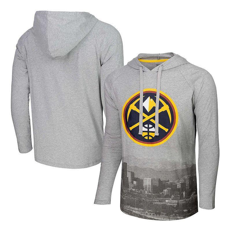 Mens Stadium Essentials Heather Gray Denver Nuggets Atrium Raglan Long Sleeve Hoodie T-Shirt Product Image