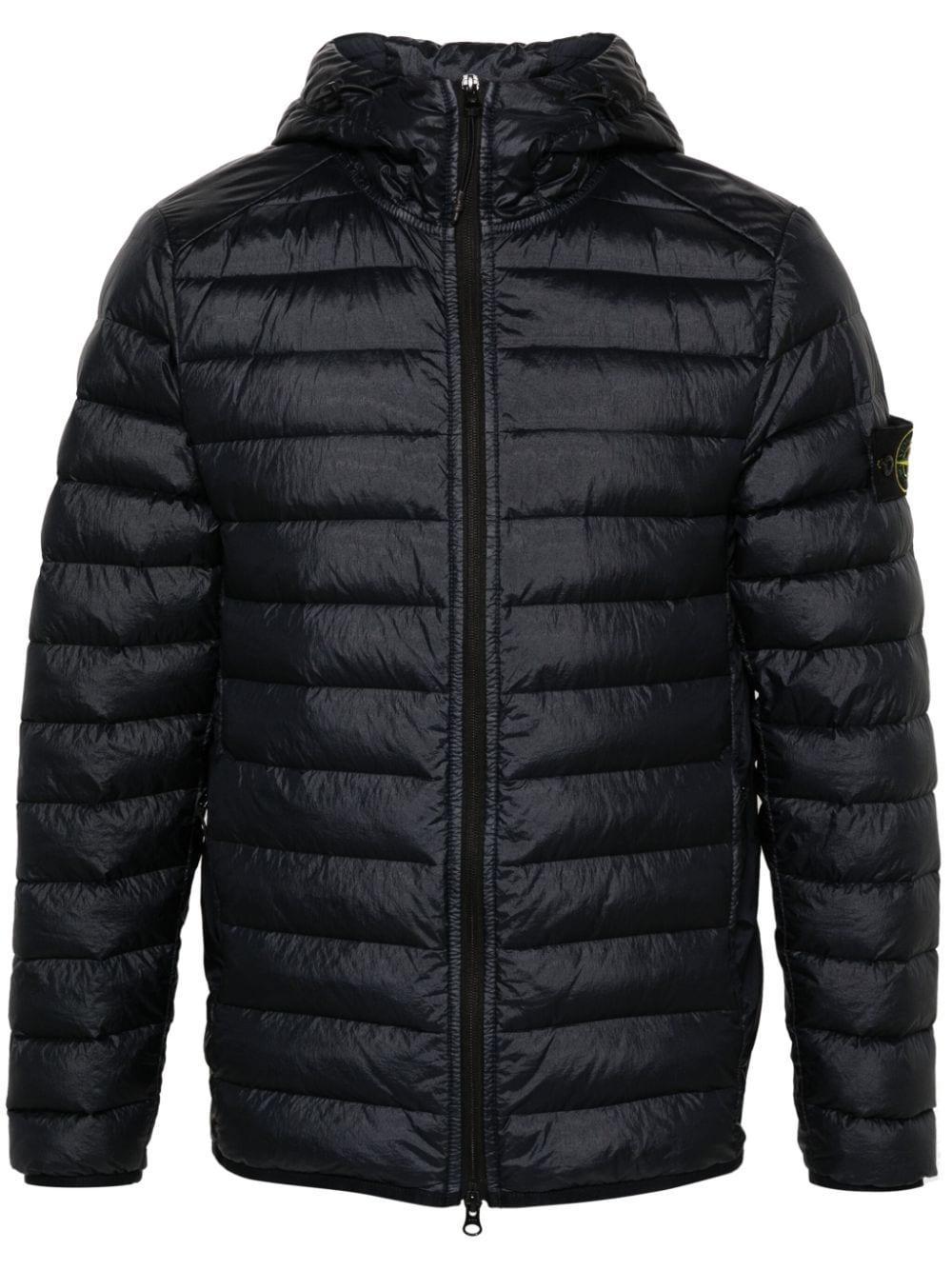 STONE ISLAND Loom Woven Chambers Padded Jacket In Black Product Image