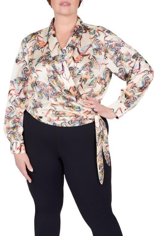 Womens Donna Floral Satin Wrap Blouse Product Image