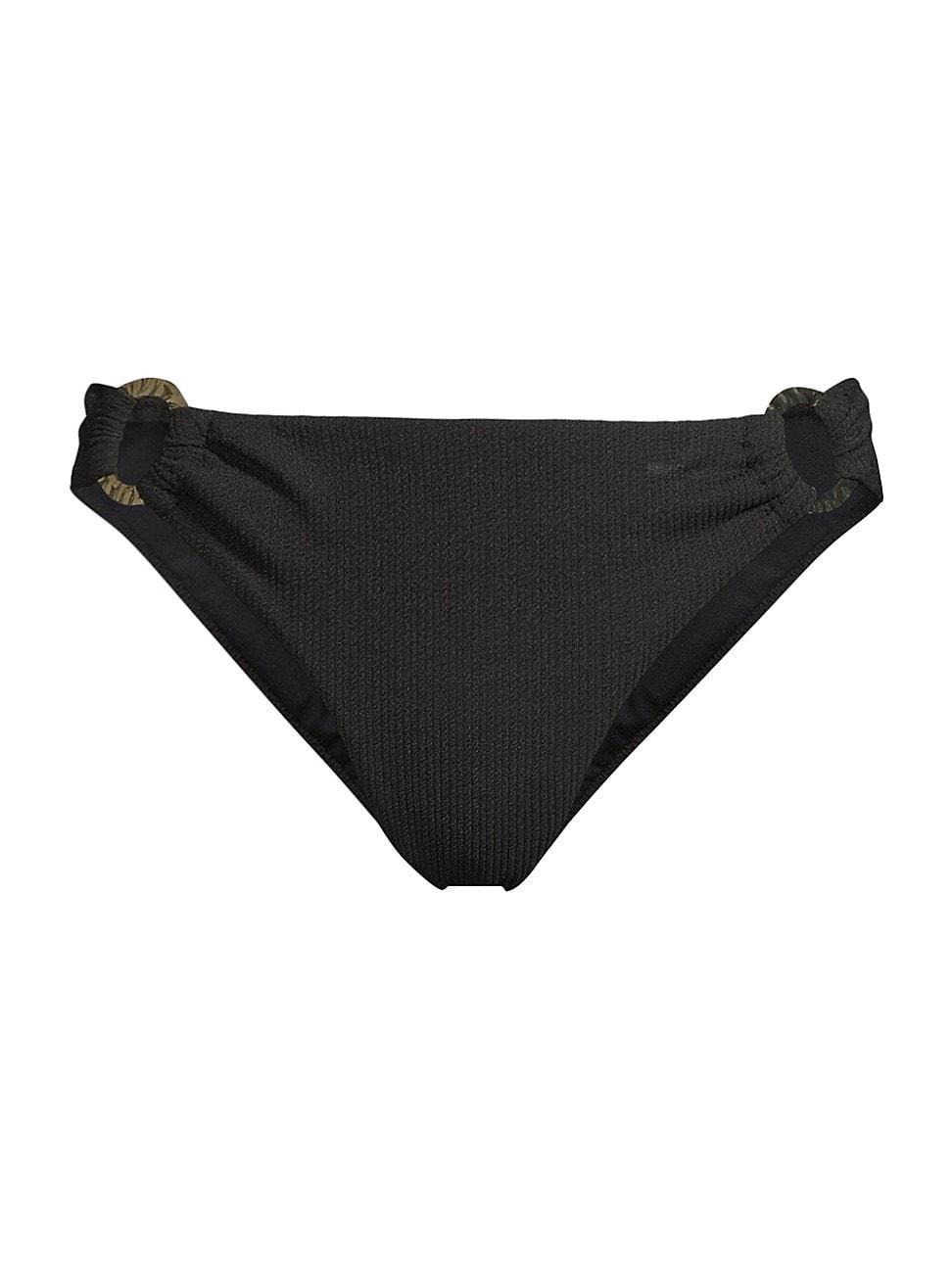 Womens Ring Trim Textured Bikini Bottom Product Image